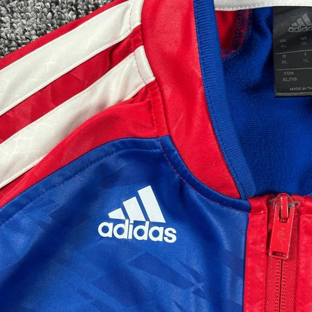Vintage Y2K Los Angeles Clippers Adidas Basketball Track Jacket Blue Red XL